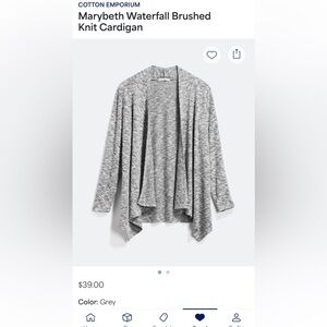 Cotton Emporium Marybeth waterfall brush knit cardigan